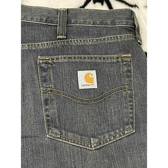 Carhartt Holter Jeans Mens 44x32 Blue Denim Relaxed Fit Straight Leg Workwear - Picture 5 of 10